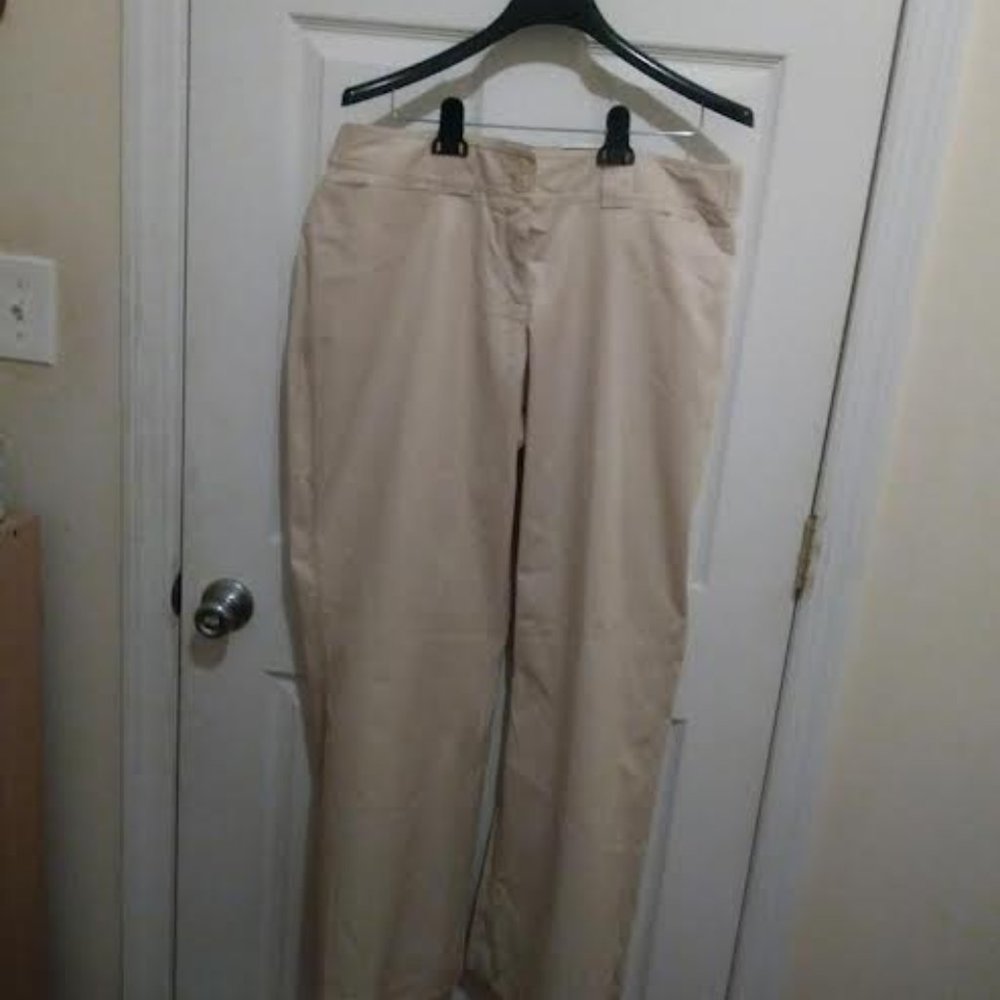 Lane Bryant Women Beige Cotton Pants size 16 NWT